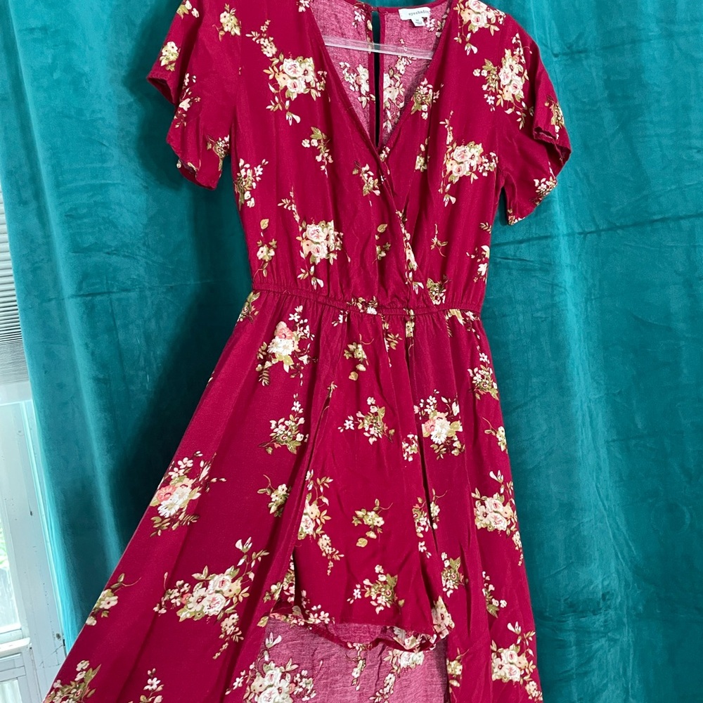 Flowy long skirt romper open front floral dress